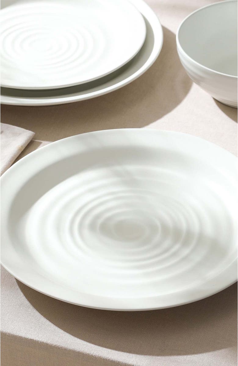 Stone Lain Orbit Stoneware 4-Piece Dinner Plate Set, Alternate, color, White