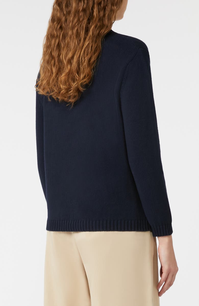 Weekend Max Mara Nespola Whale Embroidered Crewneck Sweater, Alternate, color, Navy