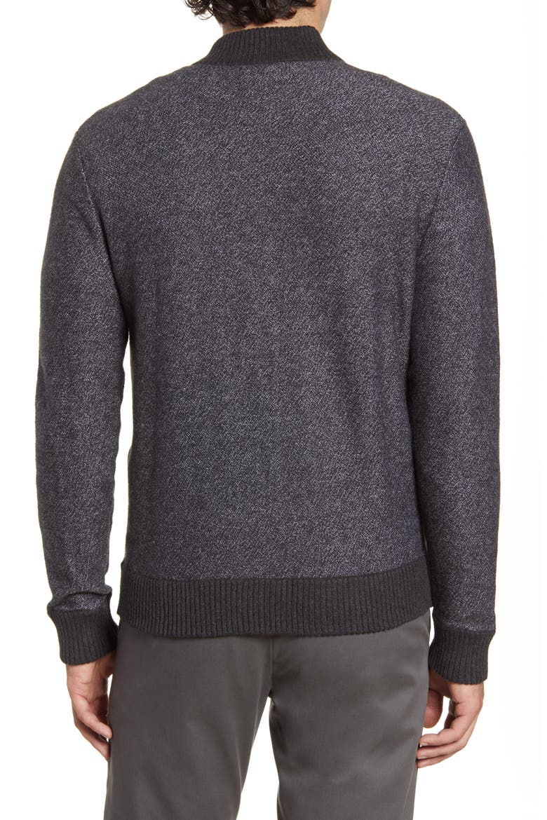 Cotton & Cashmere Bomber Sweater, Alternate, color, CHARCOAL
