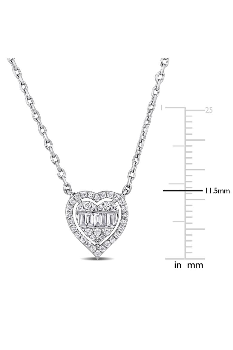 1/4 CTW Diamond Heart Halo Necklace 14k, Alternate, color, 14k White Gold