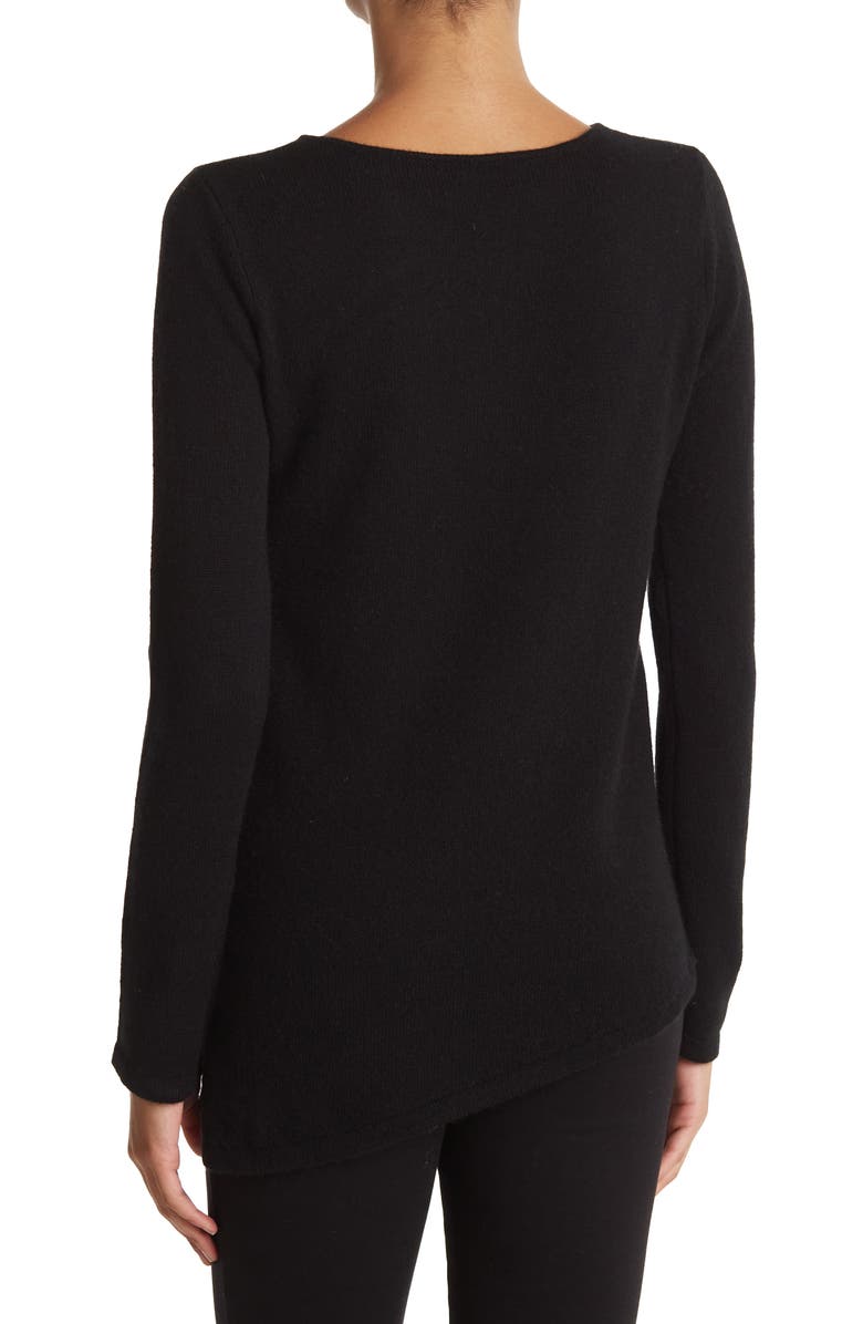 Griffen Asymmetric Hem Cashmere Rib Knit Tunic, Alternate, color,