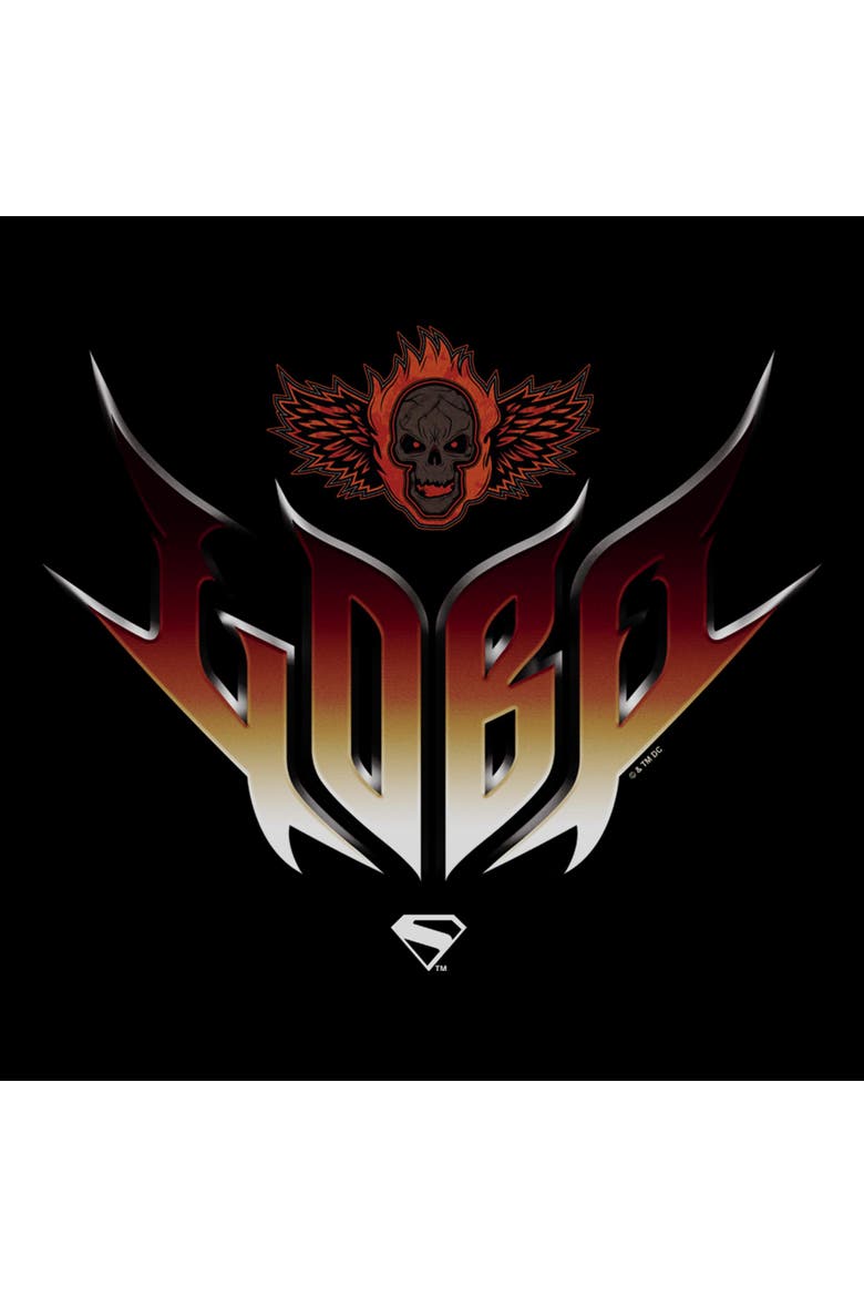 Men's Supergirl Lobo Skull Logo  Graphic T-Shirt, Alternate, color, Black