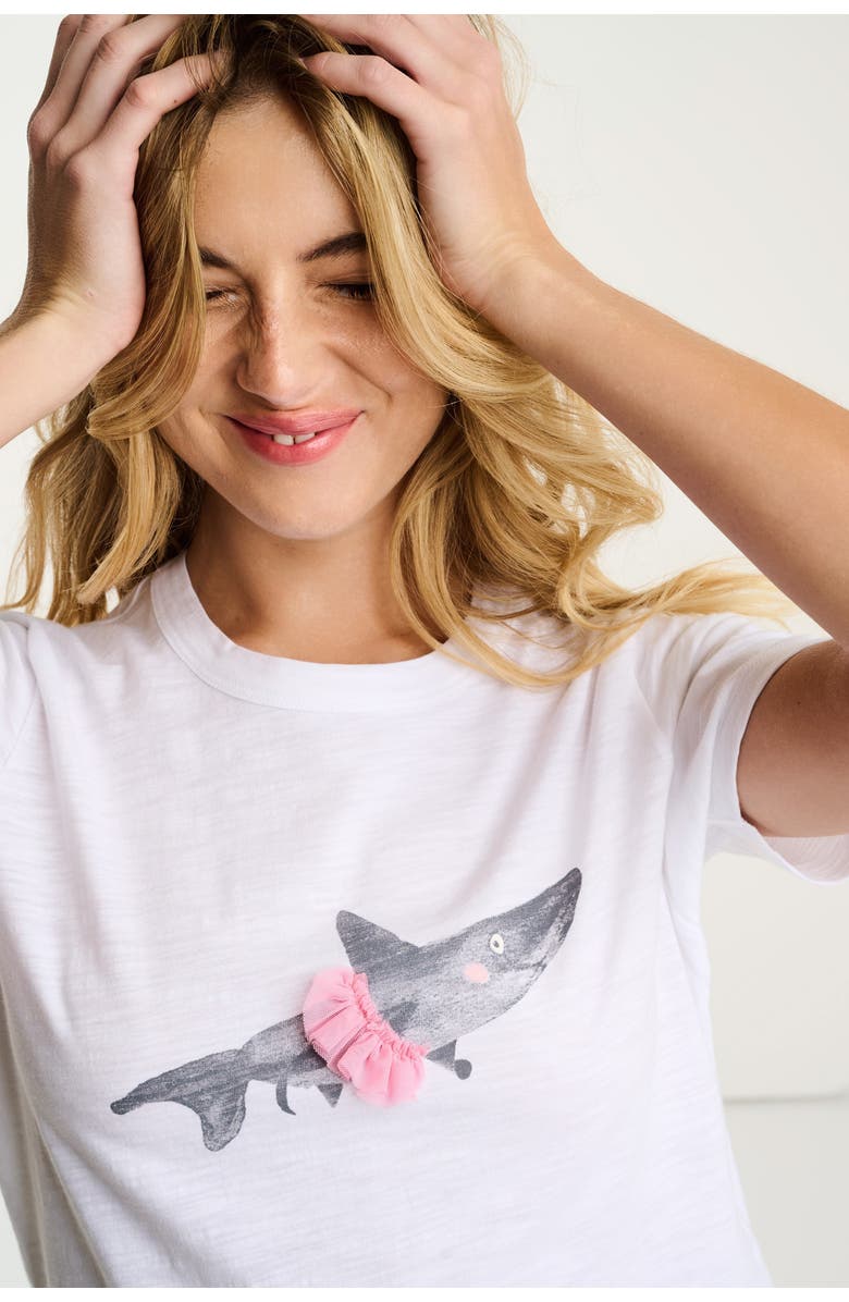 Lisa Todd Jaw Dropping Shark Tee, Main, color, White