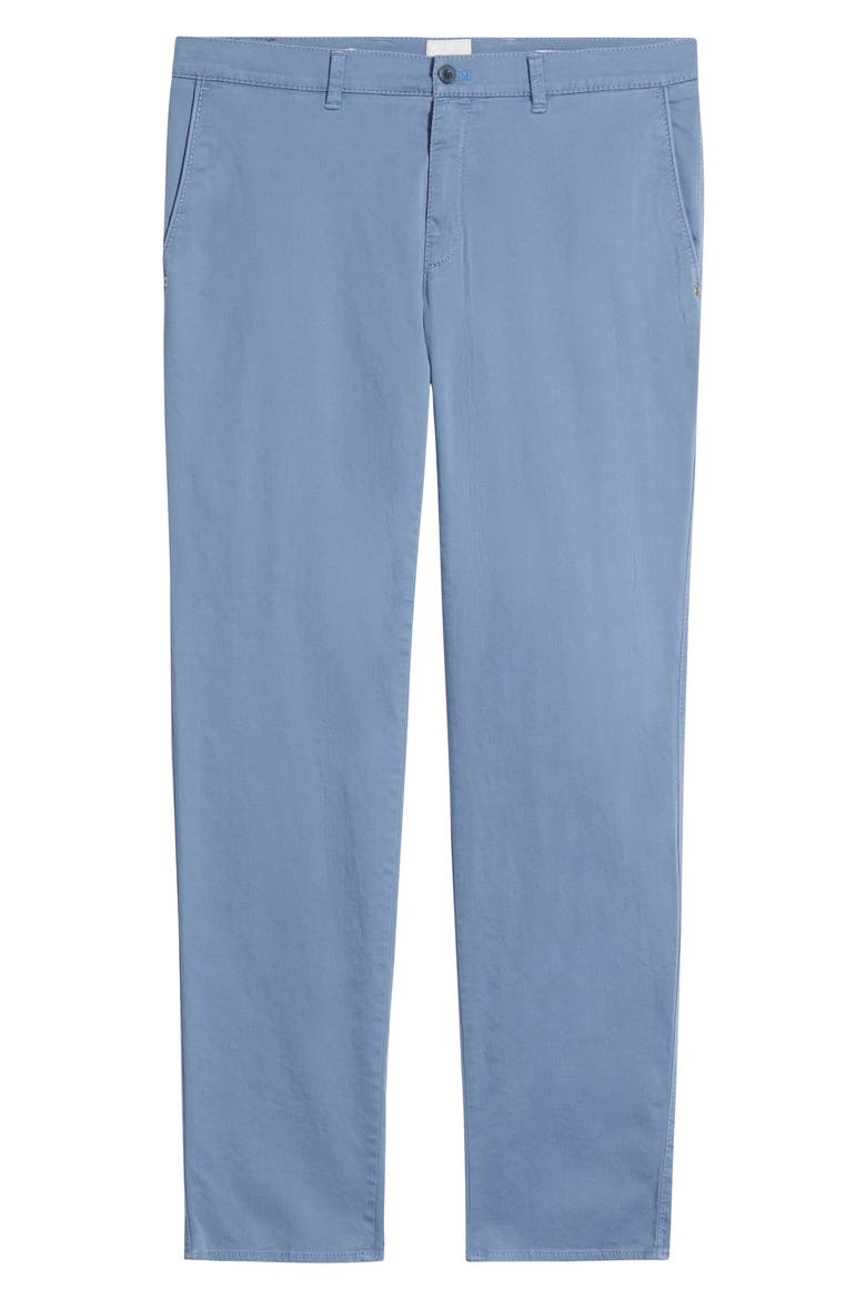 Fabio Micropattern Flat Front Cotton Blend Pants, Alternate, color, STORM