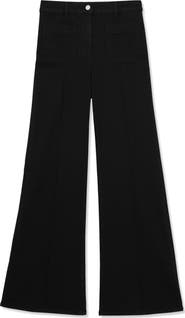 Reiss Sakura Pintuck Patch Pocket Wide Leg Jeans