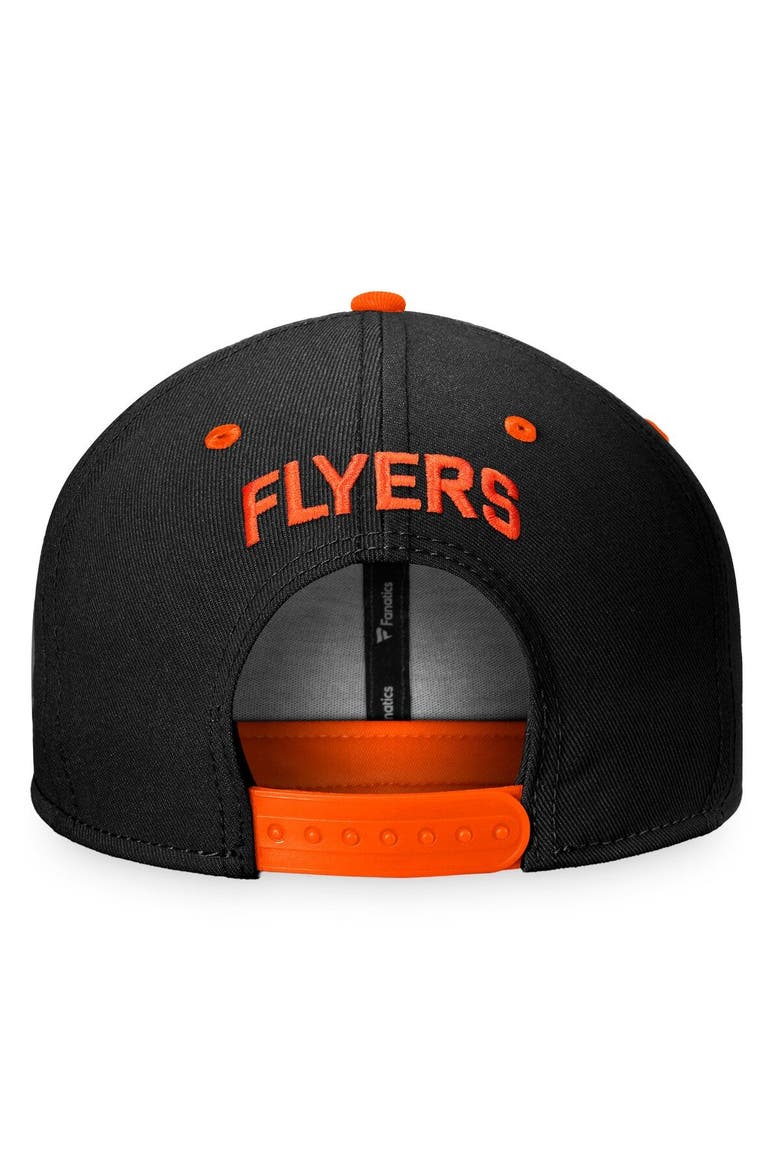 Men's Fanatics Branded Black/Orange Philadelphia Flyers Primary Logo Iconic Two-Tone Snapback Hat, Alternate, color, Black