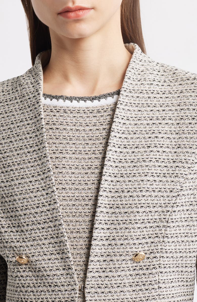 Ming Wang x Tanya Foster Tailored Fit Tweed Jacket, Alternate, color,