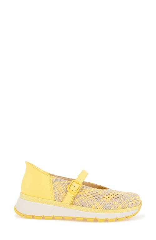 Reaction Kenneth Cole Kuerq Ez Mary Jane Sneaker In Lemon Multi Knit