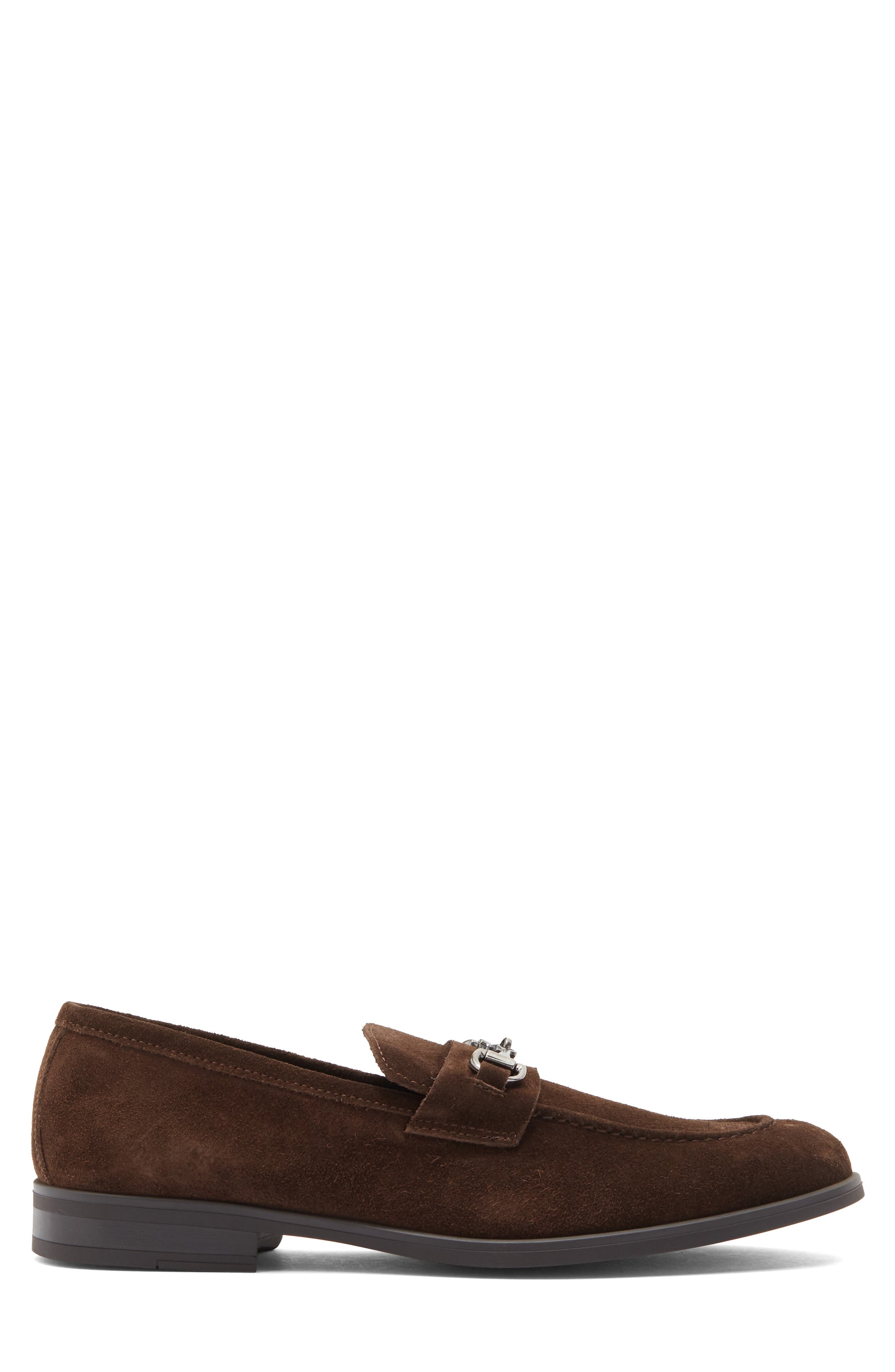 Renato Bit Suede Loafer, Alternate, color, DARK BROWN SUEDE