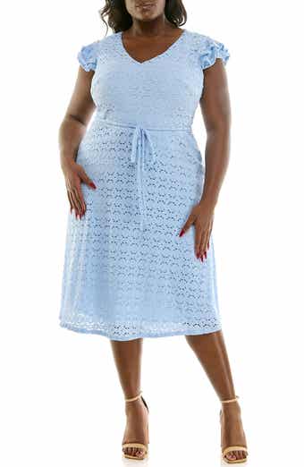 Cap Sleeve Lace Fit & Flare Dress