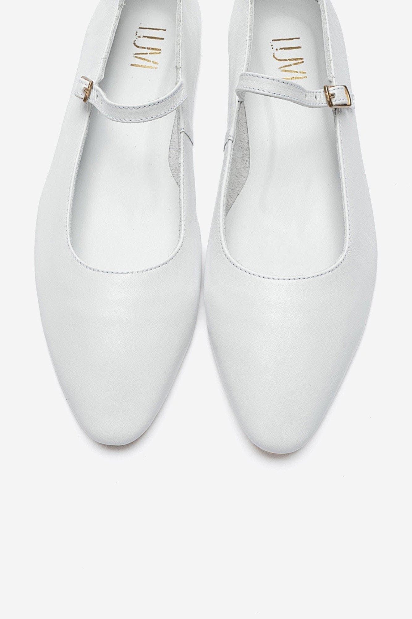 Lara Leather Mary Jane Flats, Alternate, color, White