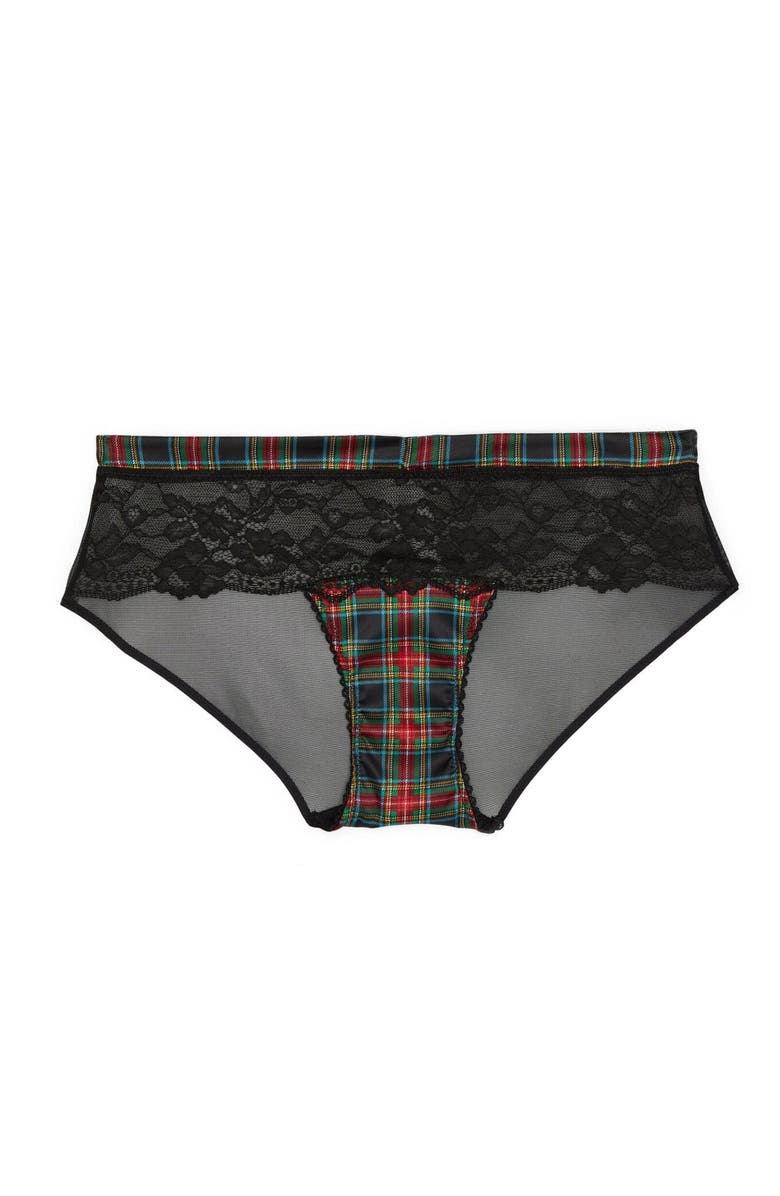 Adore Me Breena Hipster Panties, Alternate, color, Plaid Black
