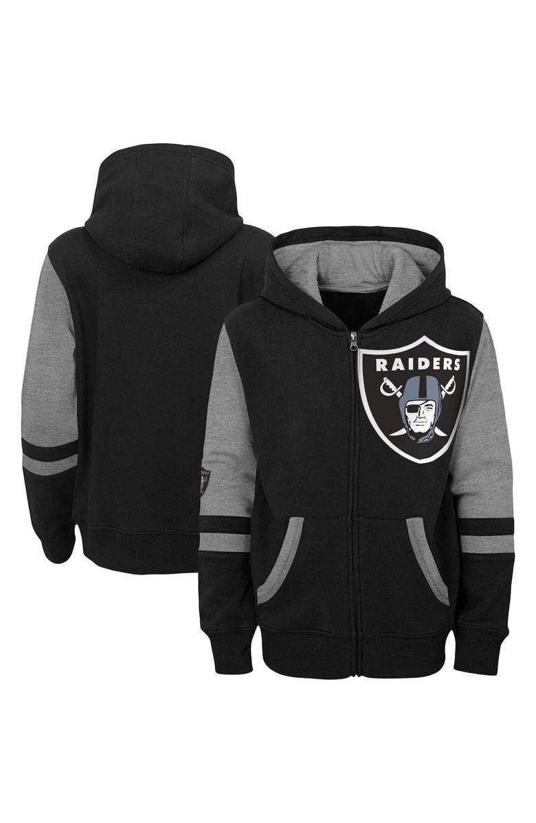 Outerstuff Youth Black Las Vegas Raiders Colorblock Full-Zip Hoodie, Main, color, Black
