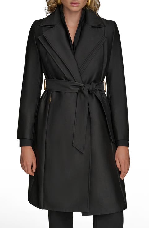 Double Collar Cotton Blend Trench Coat