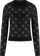 GUESS Rhinestone Crop Sweater