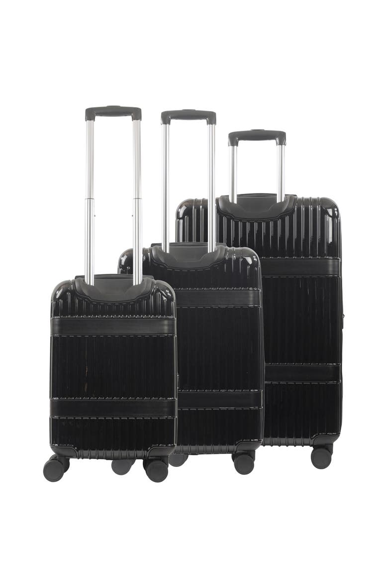 The Bedford 3-Piece Hardcase Luggage Set, Alternate, color, BLACK