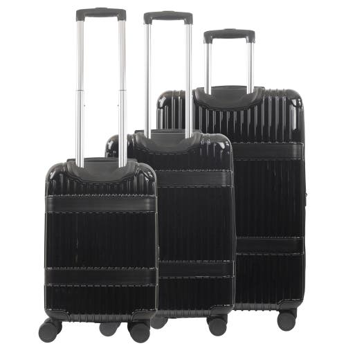 Martha Stewart The Bedford 3-piece Hardcase Luggage Set In Black