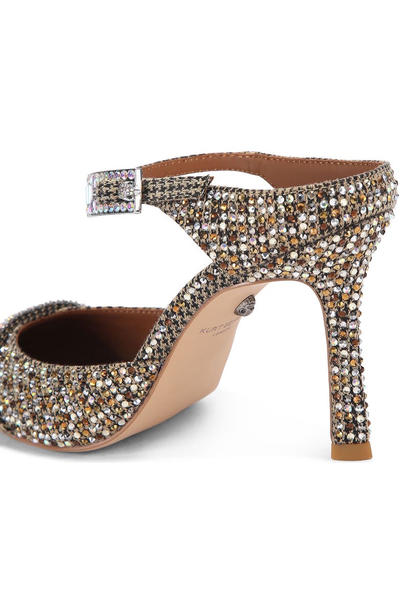 Kurt Geiger London Embellished Pointed Toe Ankle Strap Pump, Alternate, color, Beige