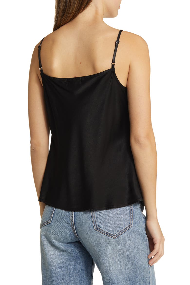Cowl Neck Camisole, Alternate, color, BLACK