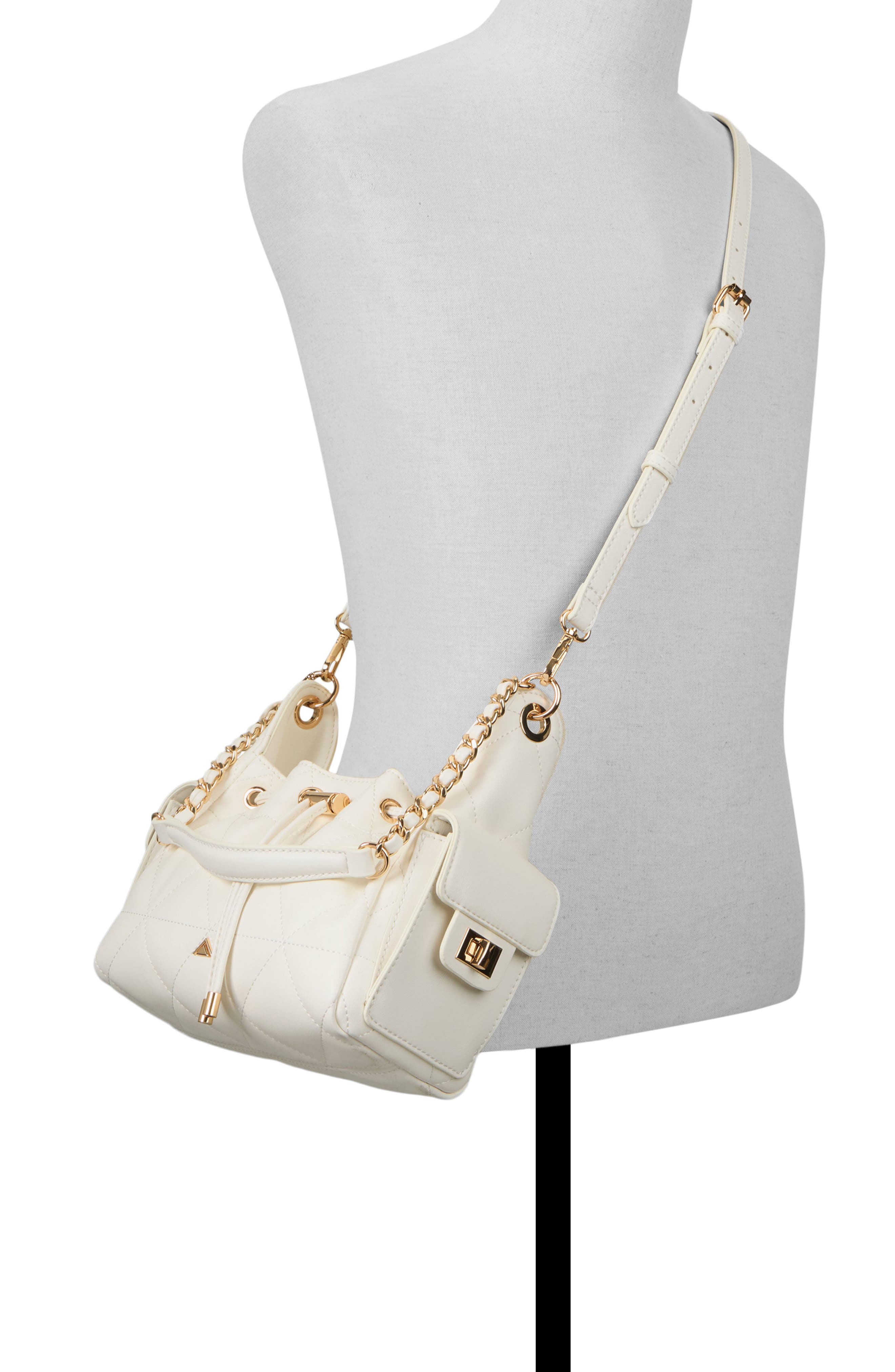 ALDO Sephiraa Faux Leather Shoulder Bag, Alternate, color, White
