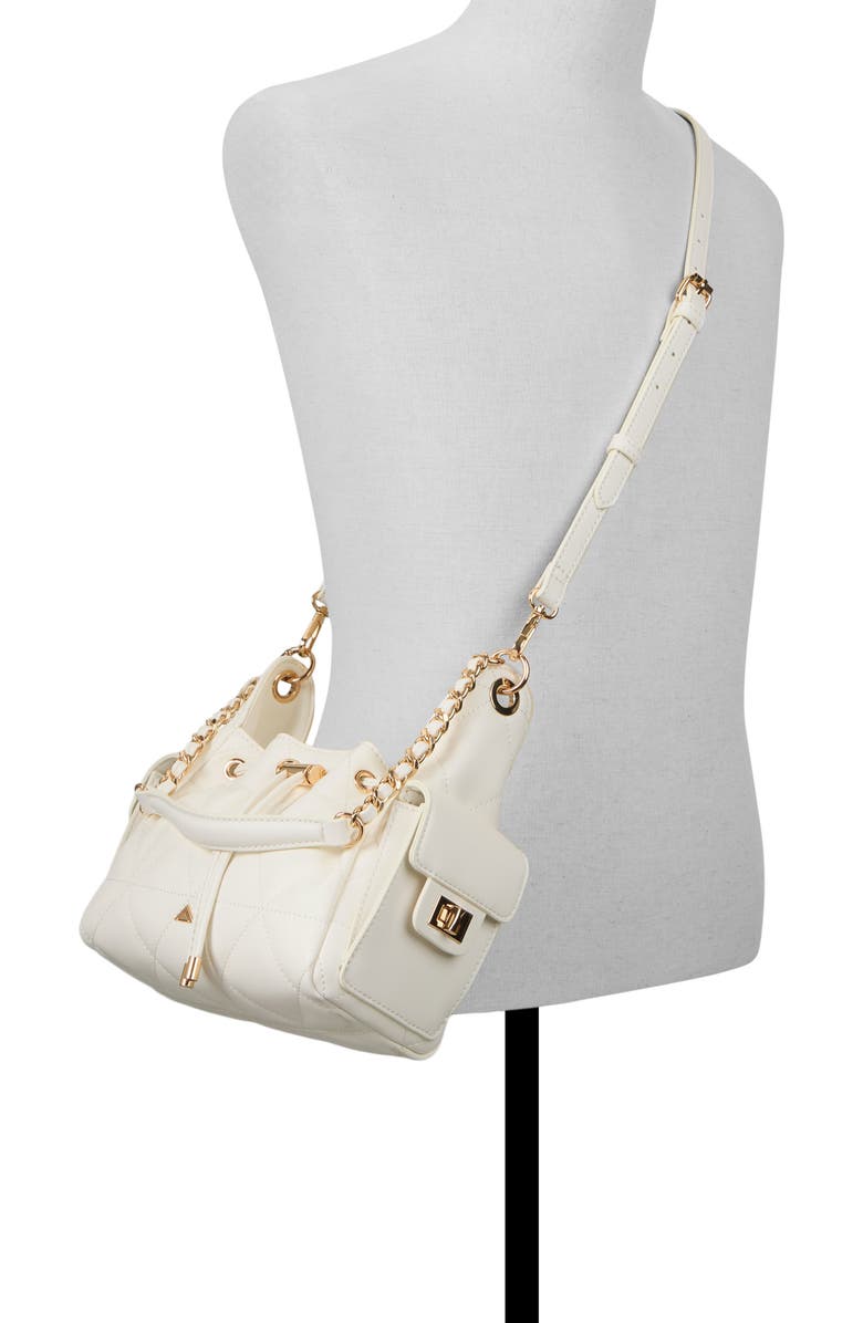 ALDO Sephiraa Faux Leather Shoulder Bag, Alternate, color, White