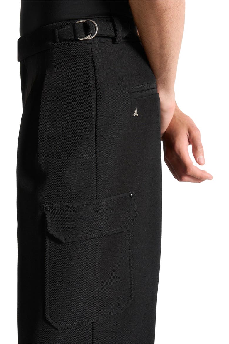 Maurice Relaxed Fit Twill Pocket Trousers, Alternate, color, Black