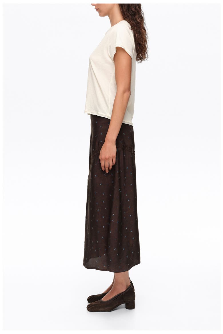 Floral Lace A-line Midi Skirt, Alternate, color, BIMBA Y LOLA  FLOWERS