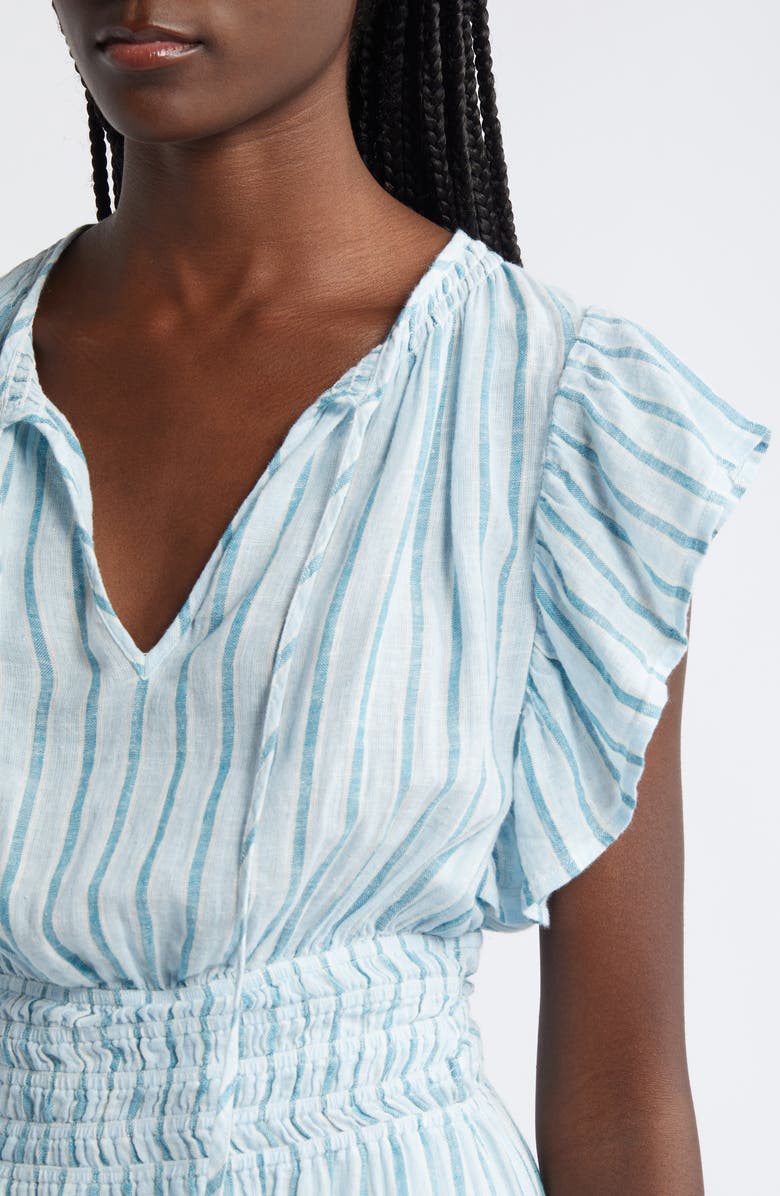 Rails Iona Stripe Linen Blend Midi Dress, Alternate, color, Cambria Stripe