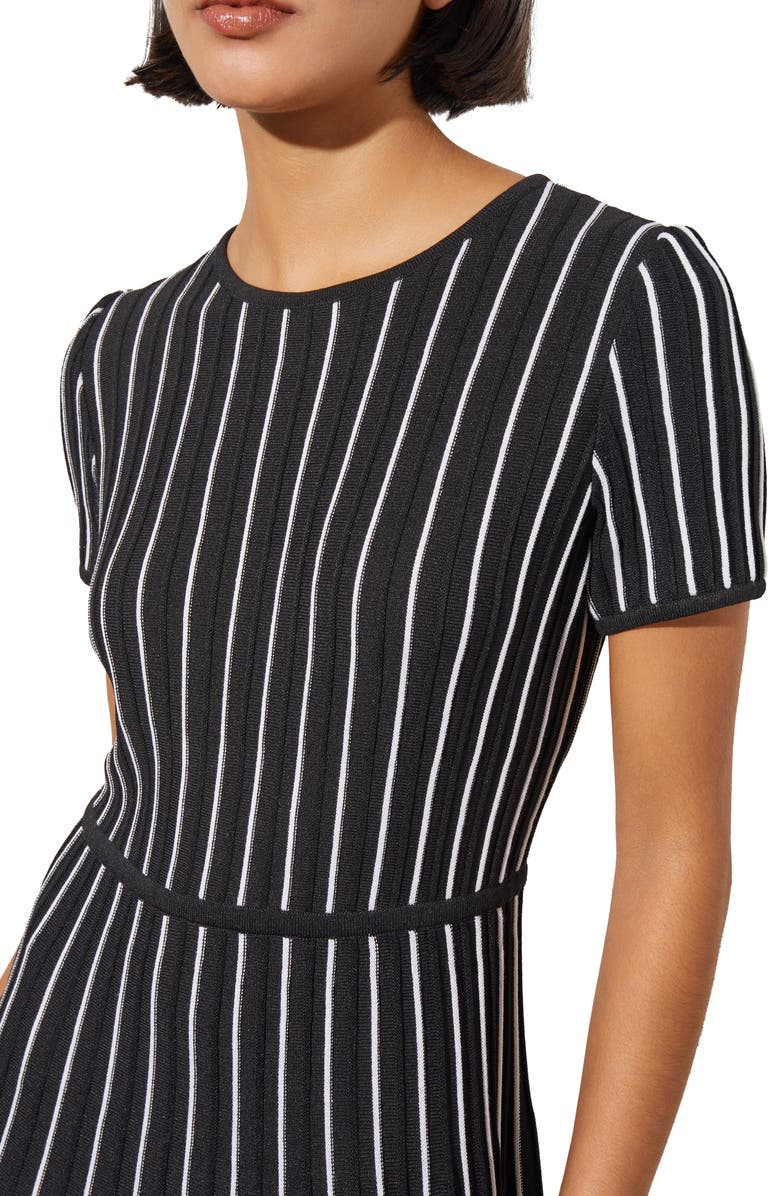 Ming Wang Stripe A-Line Midi Sweater Dress, Alternate, color,
