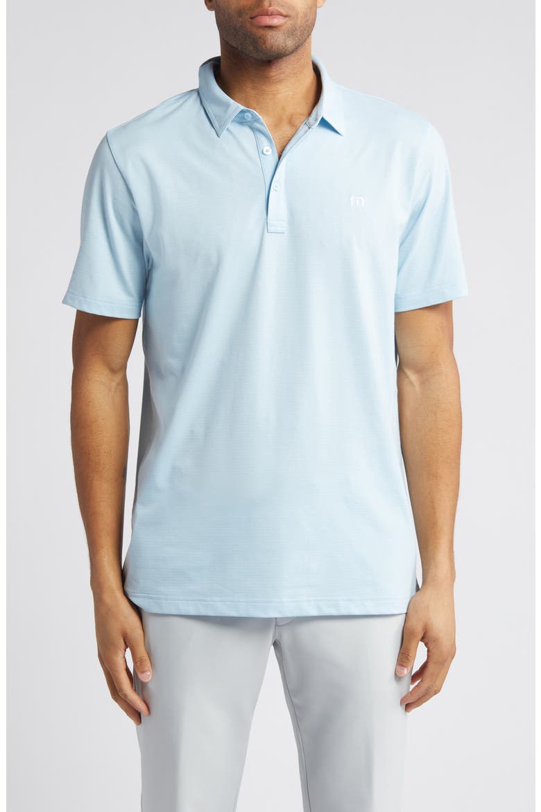The Heater Solid Short Sleeve Performance Polo, Main, color, HEATHER DREAM BLUE