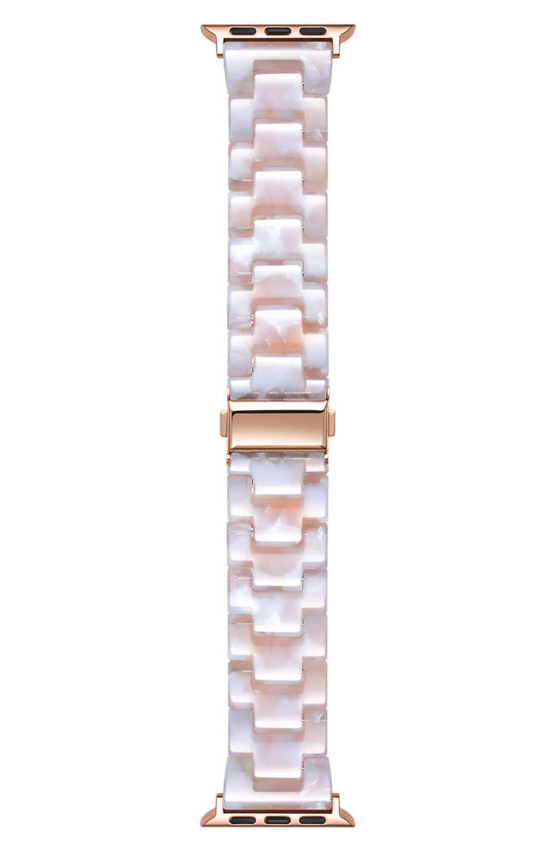 The Posh Tech Claire Blush Tortoise 20mm Apple Watch<sup>®</sup> Bracelet Watchband, Alternate, color,