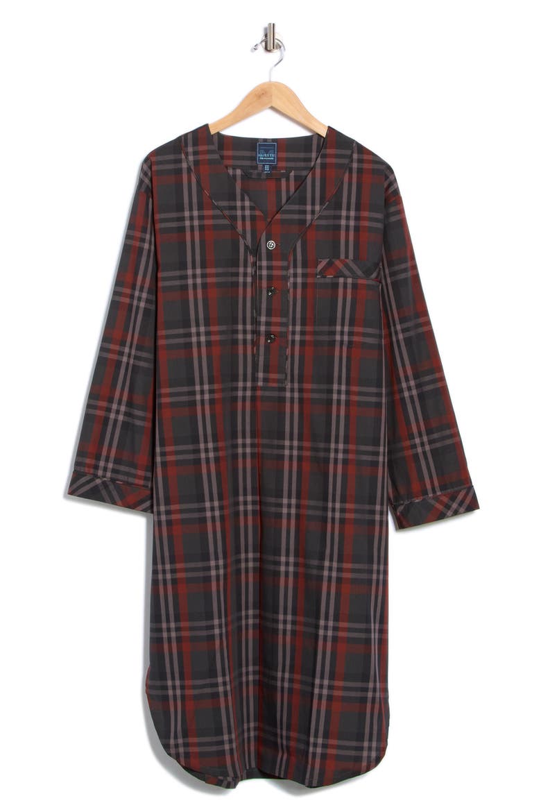 Mason Easycare Nightshirt, Alternate, color, CHARCOAL/ BURGUNDY