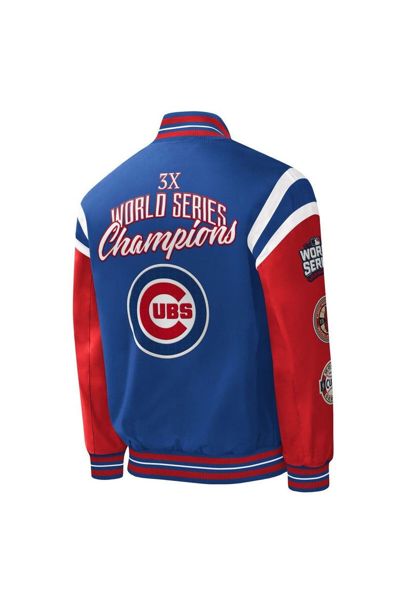 Men's G-III Sports by Carl Banks Royal Chicago Cubs Title Holder Full-Snap Varsity Jacket, Alternate, color, Royal