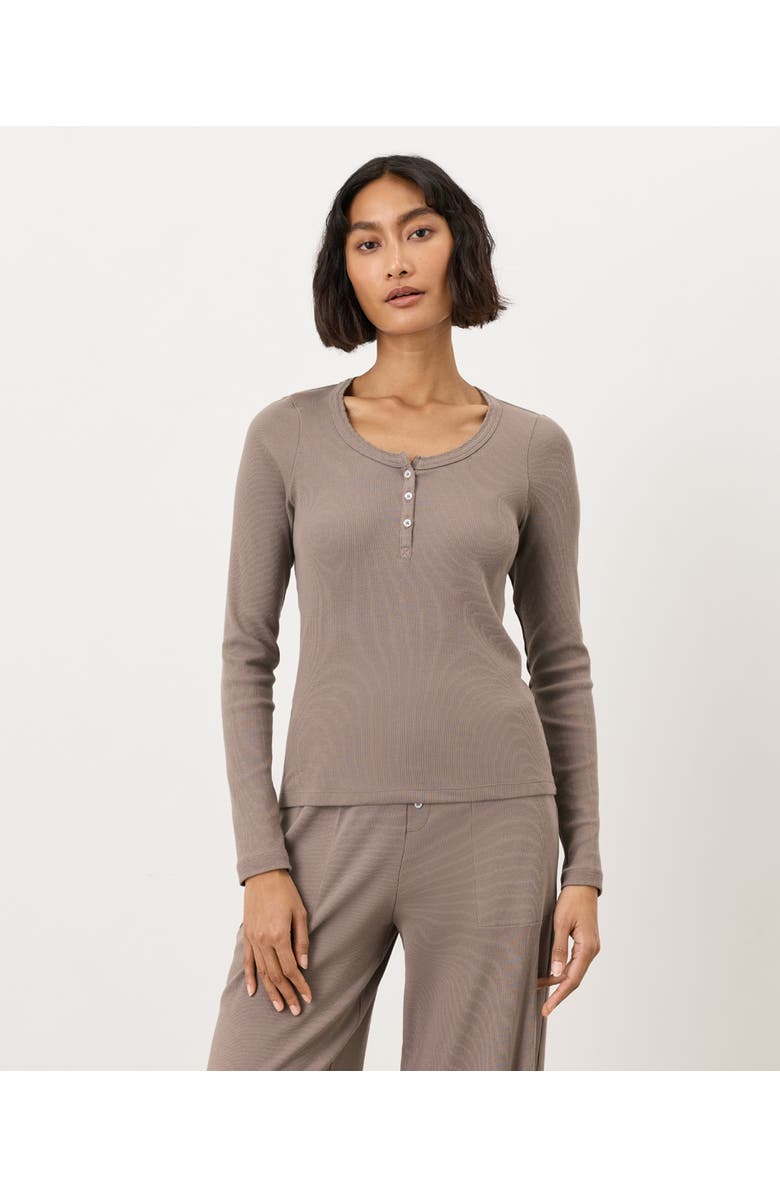 Pact Dream Rib Slim Henley Made With Organic Cotton, Main, color, Cinder