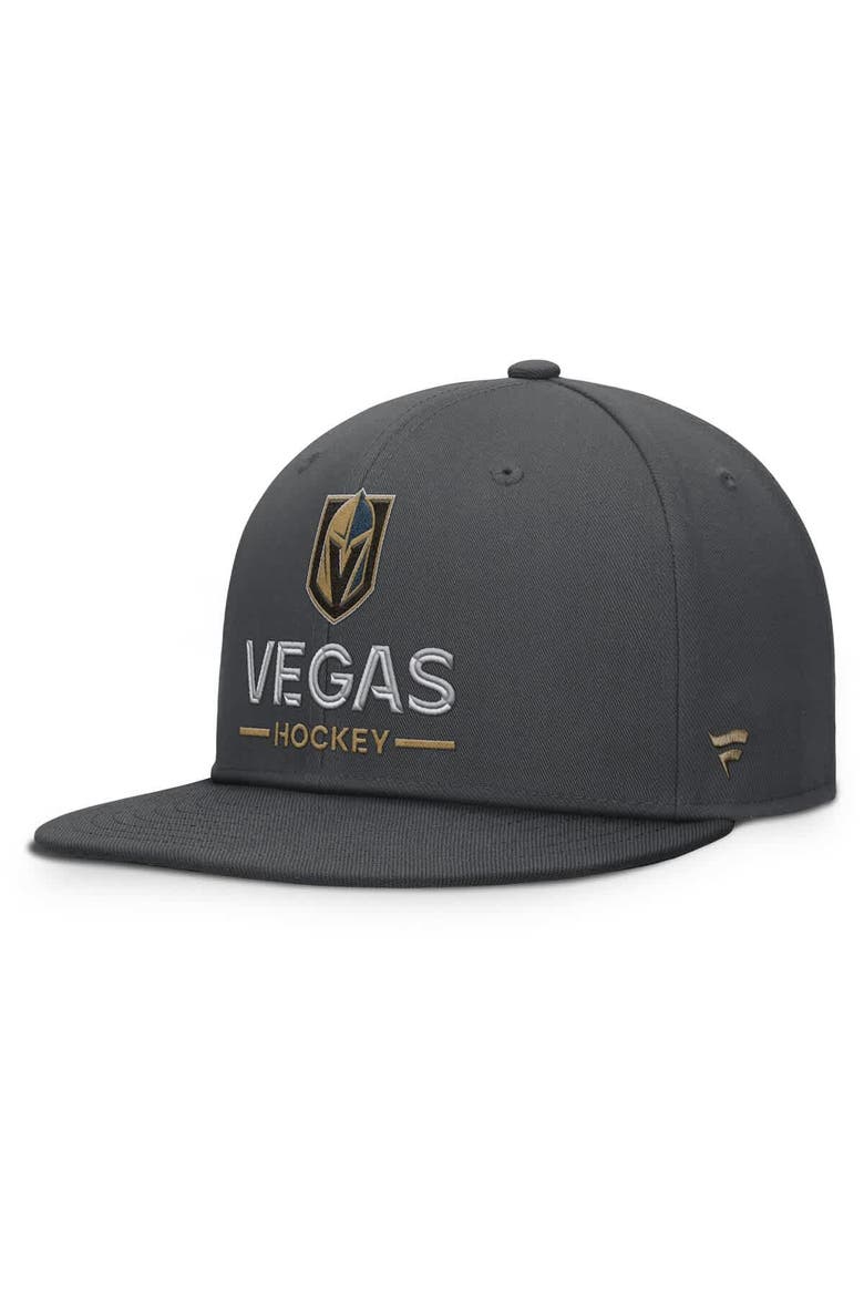 Men's Fanatics Charcoal Vegas Golden Knights Authentic Pro Rink Lockup Snapback Hat, Main, color, Charcoal