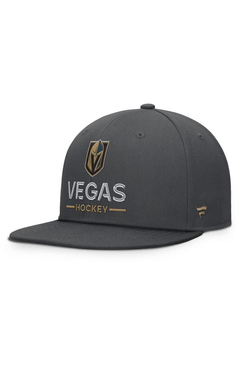 FANATICS Men's Fanatics Charcoal Vegas Golden Knights Authentic Pro Rink Lockup Snapback Hat, Main, color, Charcoal