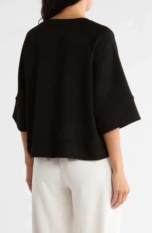 T Tahari Scuba Knit Sweatshirt In Black
