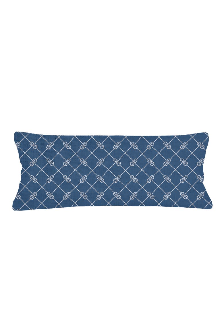 Captains Knots Linen Pillow with Down Insert, Main, color, Navy Blue