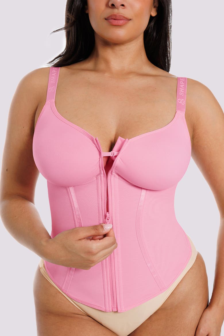Tummy Control Corset Shaping Top, Alternate, color, Lavender Pink
