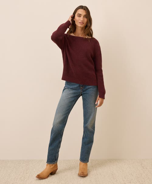 Pact Luxe Knit Boatneck Sweater In Burgundy