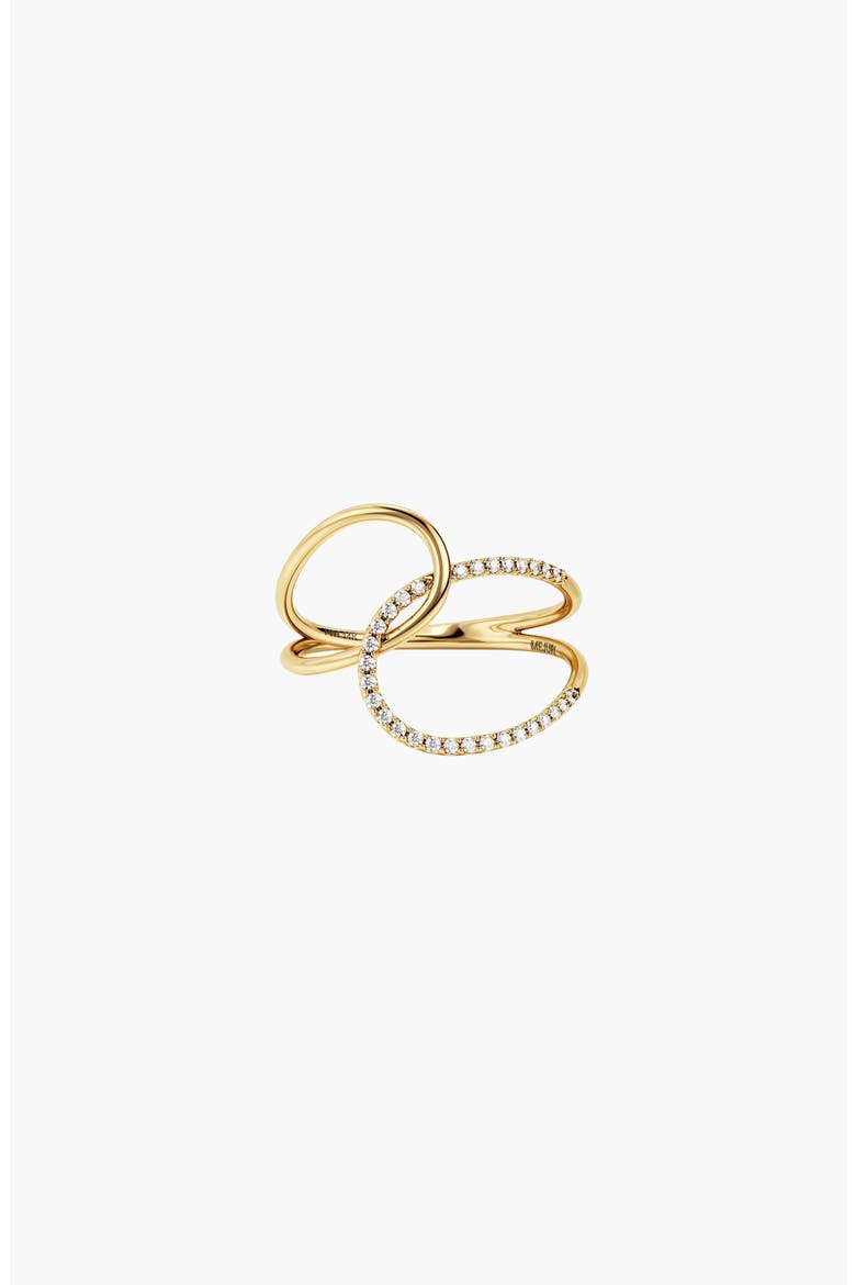 Interconnected Loop Pavé Diamond Ring, Alternate, color, Yellow Gold