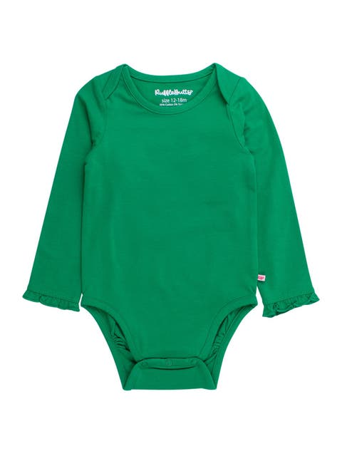 Baby/Toddler Girls Knit Long Sleeve Ruffle Layering Bodysuit