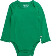 RuffleButts Baby/toddler Girls Knit Long Sleeve Ruffle Layering Bodysuit