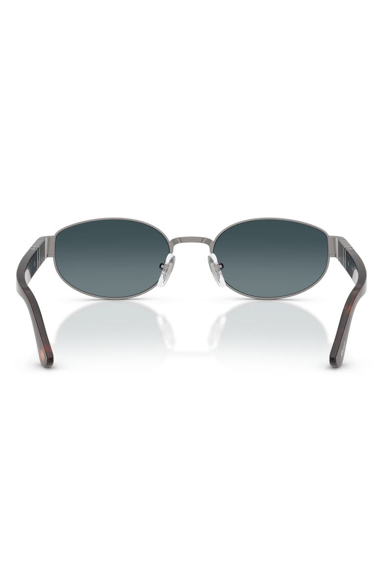 Persol 56mm Polarized Gradient Oval Sunglasses, Alternate, color, Gunmetal / Polar Gradient Blue