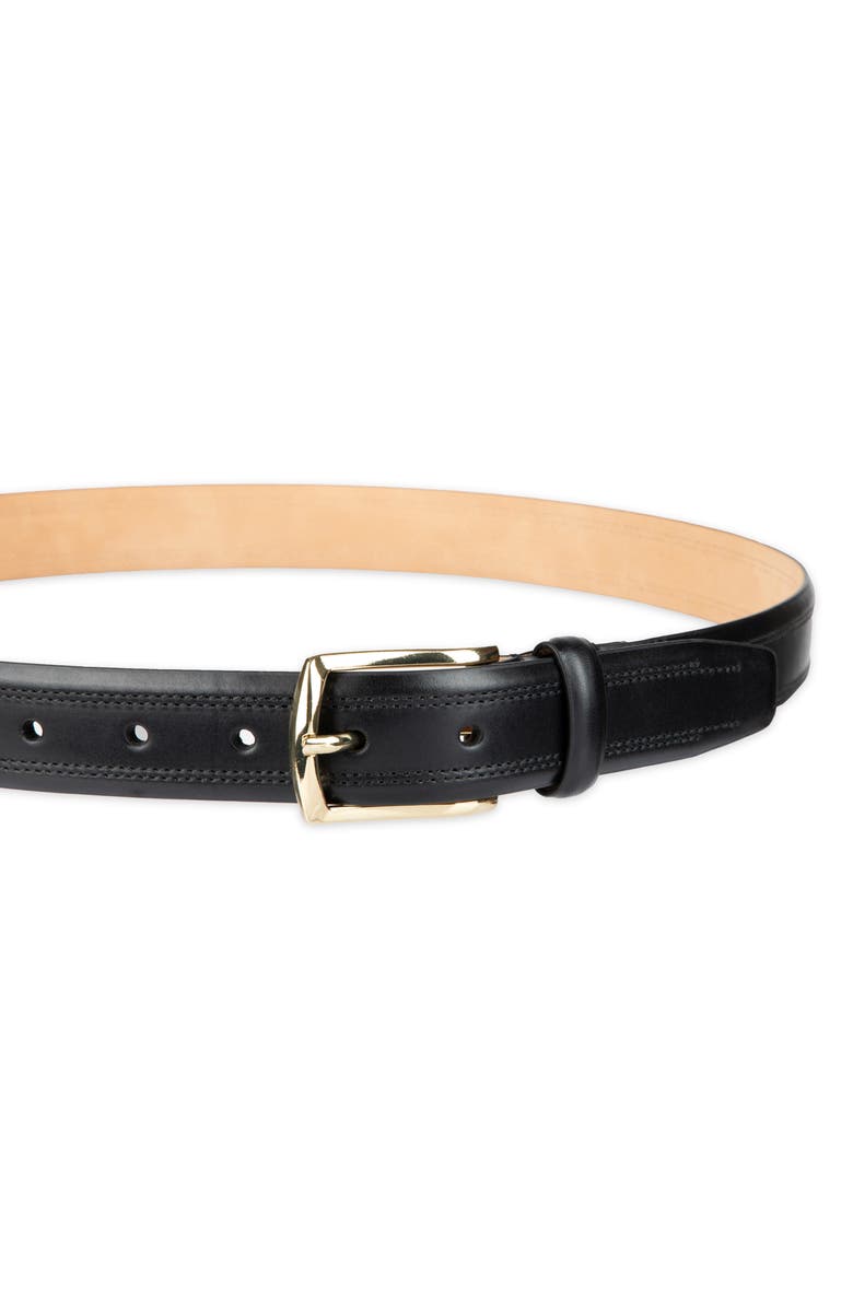 Cole Haan Fes Stitch Leather Belt, Alternate, color, Black