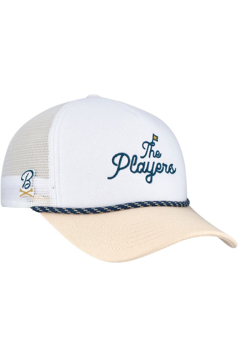 Men's Barstool Golf  White/Tan THE PLAYERS Nailhead Canvas Rope Adjustable Hat, Alternate, color, White