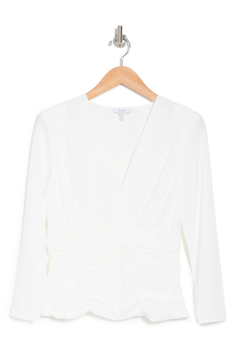 Reiss Madison Ivory Pleat Detailed Blouse, Alternate, color,