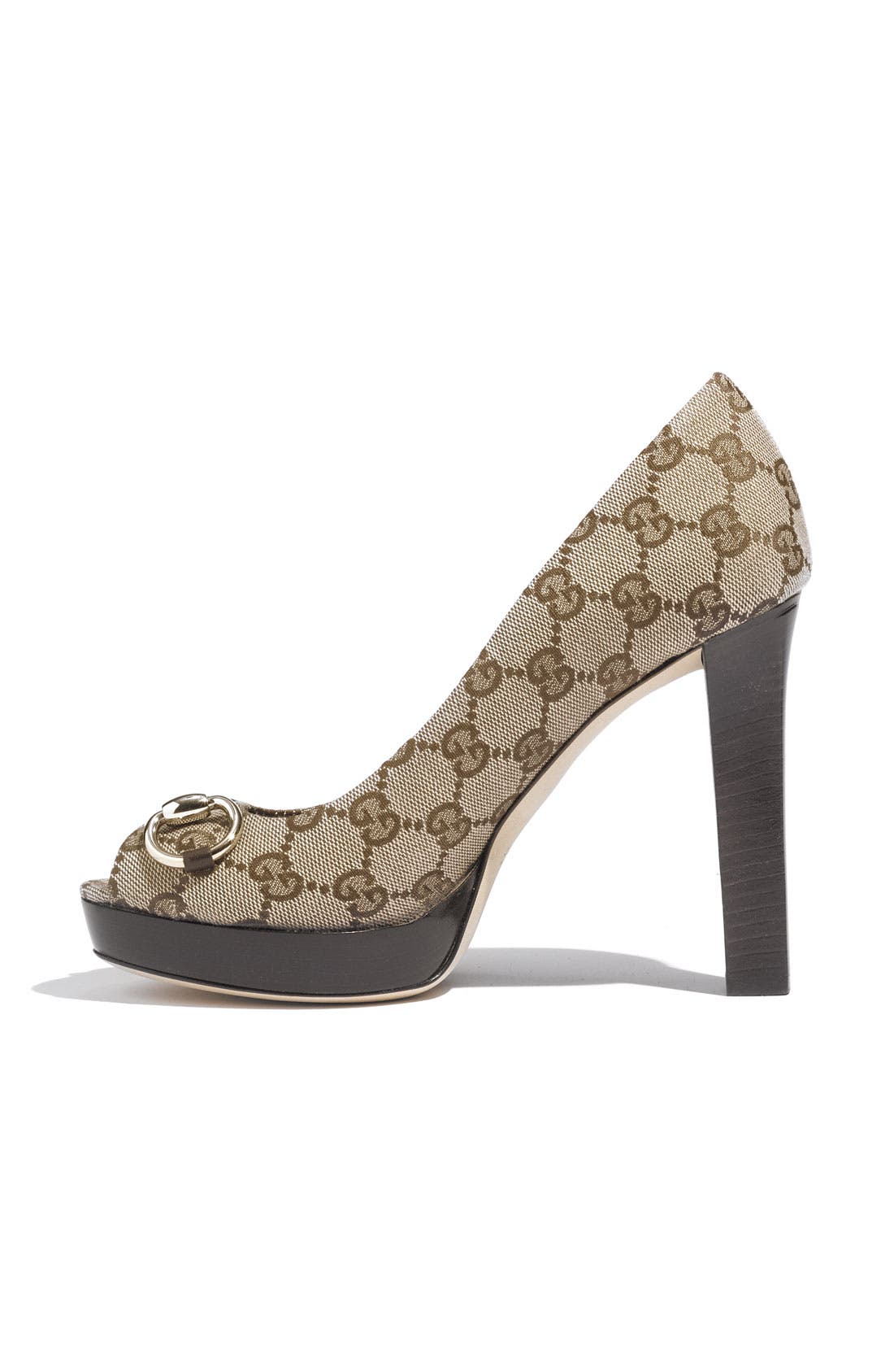 Gucci 'Sunset' Peep Toe Platform Pump, Alternate, color, 