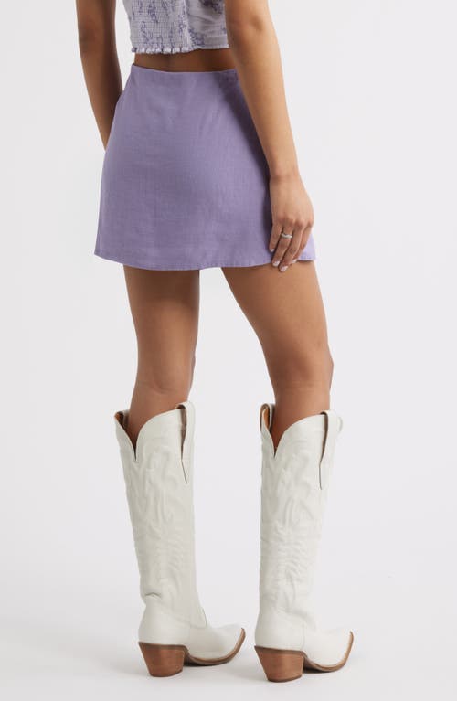 Bp. Side Tie Linen Blend Miniskirt