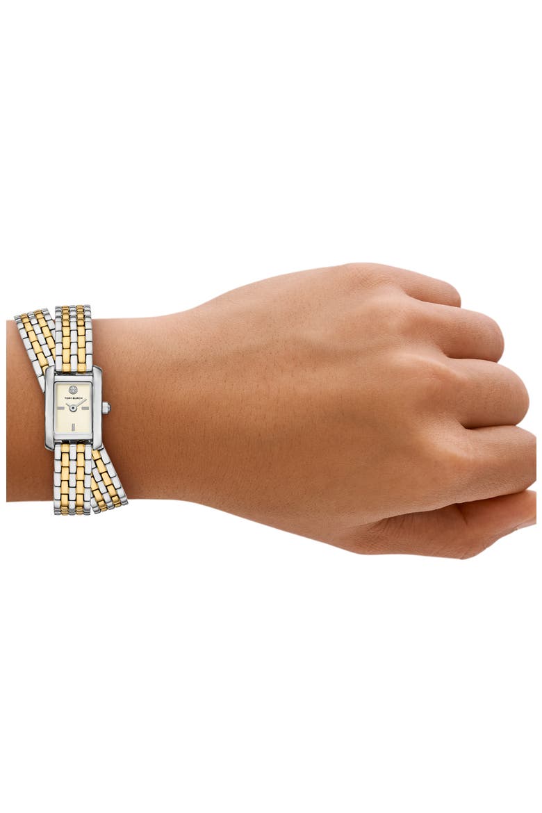 The Mini Eleanor Double Bracelet Watch, 17mm x 25mm, Alternate, color, TWO TONE